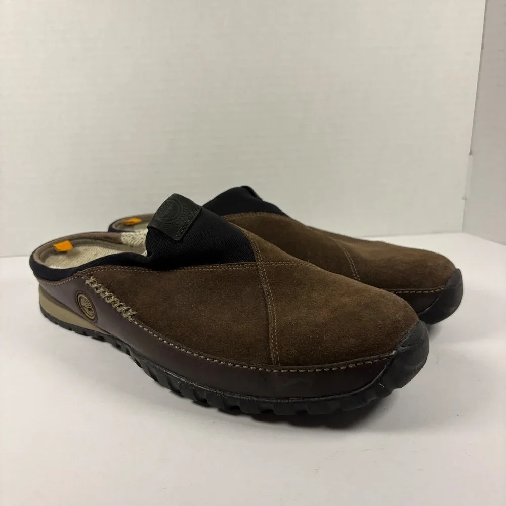 Timberland Clog Mules Mens 13 Brown Suede Smartwool Slip On Outdoor Shoes